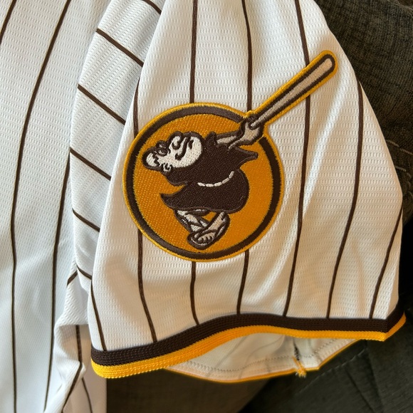 Nike Authentic San Diego Padres Baseball Pinstripe Jersey with Patch Men’s Sz: L - Picture 3 of 6